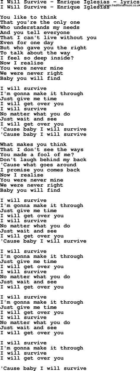 i will survive lyrics video.